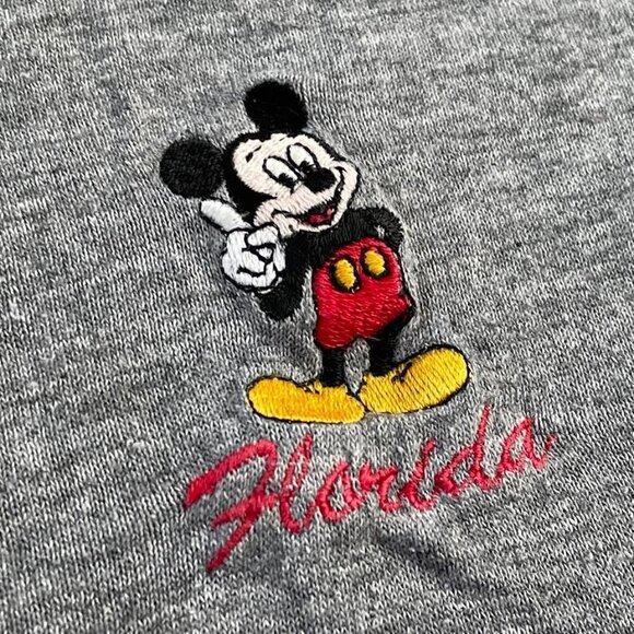 Vintage Mickey Mouse Cartoon Florida 1980s Gray Crewneck Disney World Tee Tshirt - Picture 2 of 4